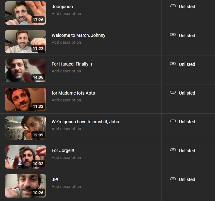 List of custom ASMR YouTube videos